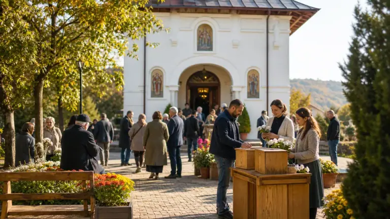 Comunitate locală în curtea unei biserici